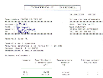 additif anti pollution controle opacimetrie C99