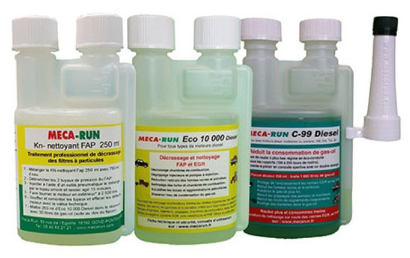 filtre à particule entrenenu par une combo de 3 produits meca-run